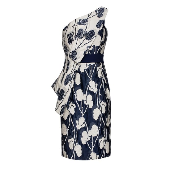 Bustierklänning i jacquard med blommor - Image 5