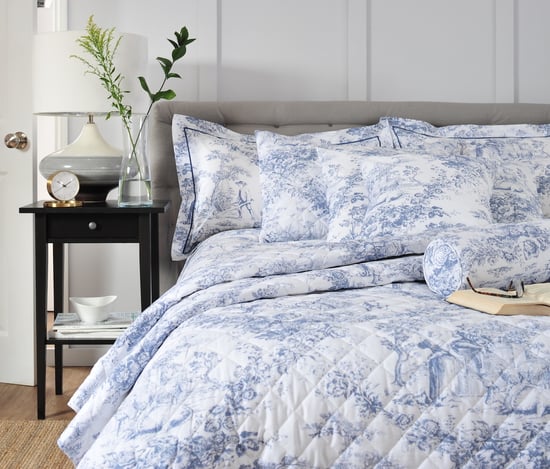 The Lyndon Company 2021 Toile De Jouy Duvet Set Double Size Blue 200 Thread Count Fabric