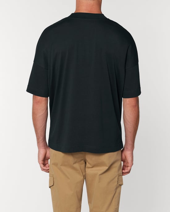 Mantra Unisex Oversized High Neck T-Shirt in Black