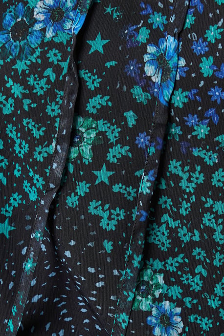 Patchwork Floral Chiffon Overhead Shirt