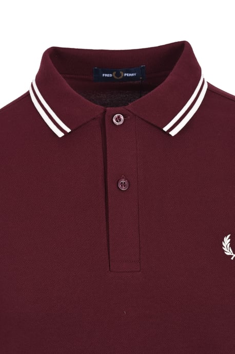 Fred Perry Twin Tipped Polo Shirt Oxblood - Image 3