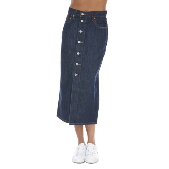 Women's Levis Button Front Midi Skirt in Indigo