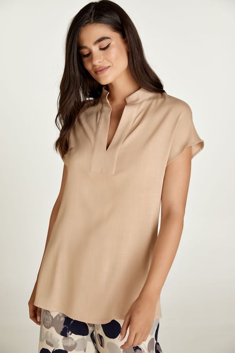 Beige linne stil ärmlös topp - Image 5