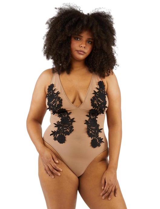 PPGBD086 Playful Promises Alaina Mesh And Black Embroidery Body