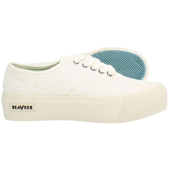 Seavees Legend Platform Borduur Dames Witte Schoenen - Image 4
