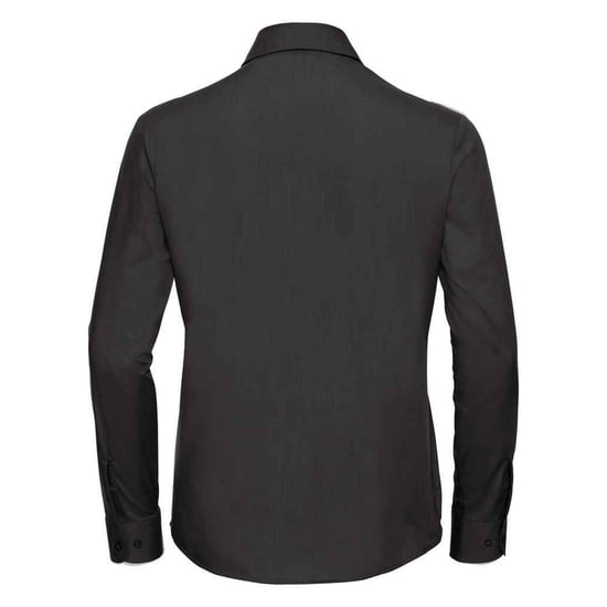 Russell Collection Dames/Dames Poplin Easy-Care Formeel Overhemd Met Lange Mouwen (Zwart) - Image 2