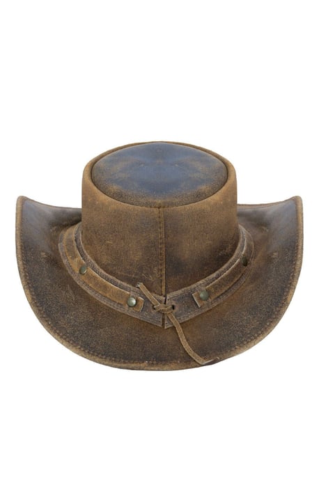 Cowboy Aussie Echte Leren Hoed Australische Tan Bruin Westerse Outback Bush Hoed - Image 3