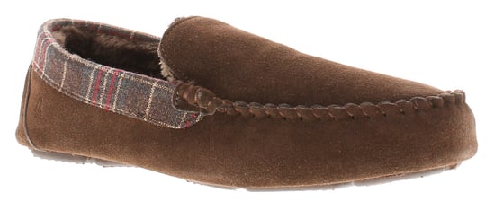 Hush Puppies Mens Moccasin Slippers Andreas Suede Leather brown - Image 1