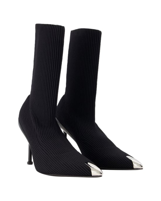 Pointed-toe Ankle Boots - Alexander Mcqueen - Leather - Black - Image 2