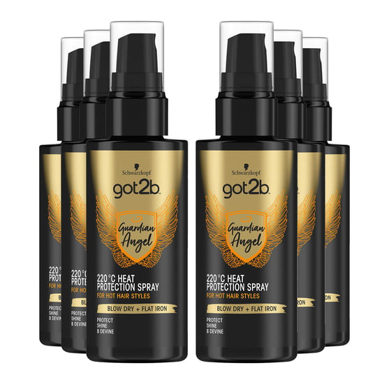 Schwarzkopf got2b Guardian Angel Heat Protection Spray Mini, 6x75ml