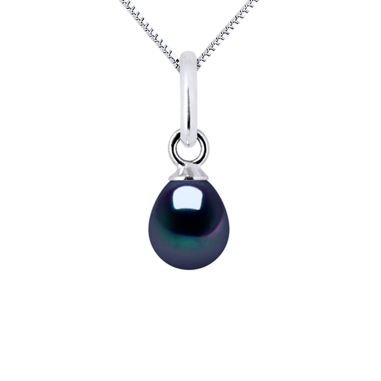 DIADEMA - Pendant - White Gold and Real Freshwater Pearls - Black Tahitian Style - Image 1