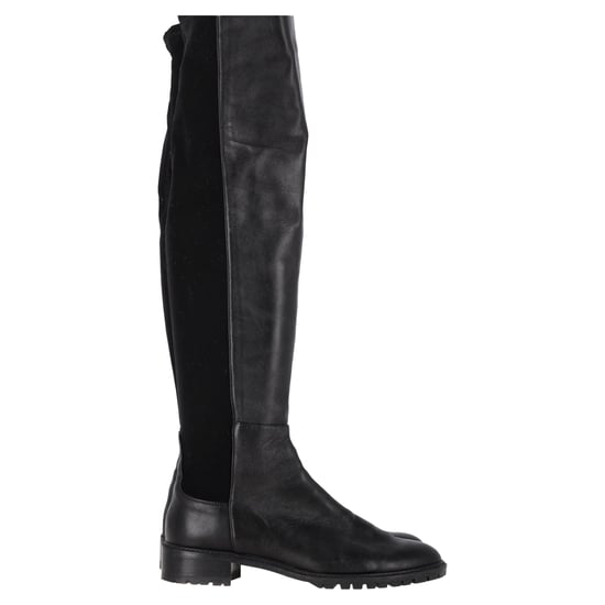 Stuart Weitzman 5050 Lift Over-the-Knee Boots in Black Leather and Suede - Image 1
