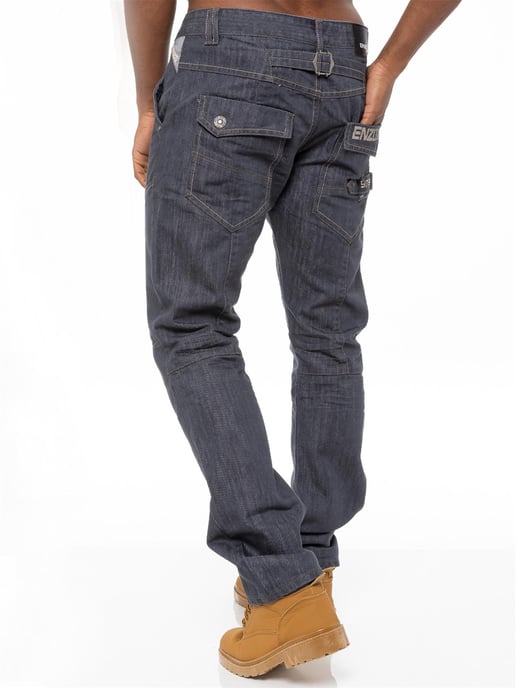 Enzo Denim Jeans rakt ben för herrar - Grå - Image 4