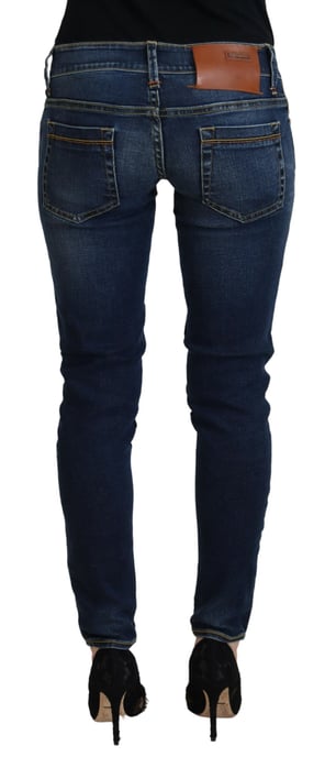 Acht Blue Cotton Låg Midja Skinny Kvinnor Casual Jeans - Image 3