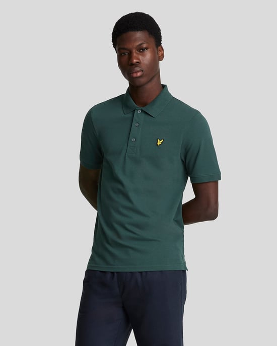 Lyle & Scott-logo op de borst Argyle blauwgroen poloshirt - Image 1