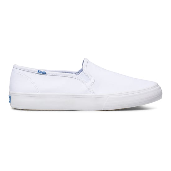 Keds Women's Double Decker White Slip-On Sneakers with Canvas Upper - Image 1