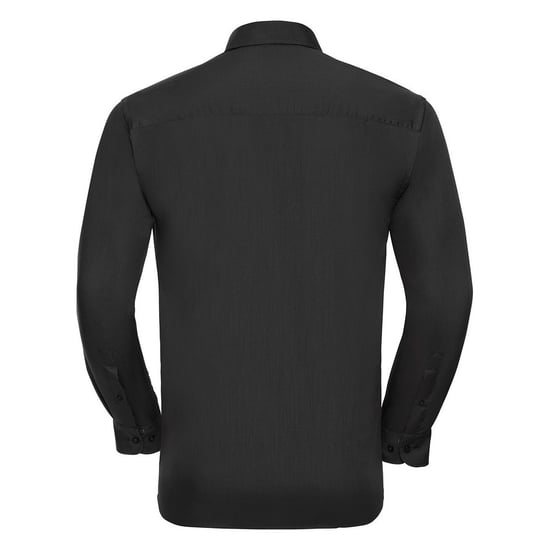 Russell Collection Heren Poplin Easy-Care overhemd met lange mouwen (Zwart) - Image 2