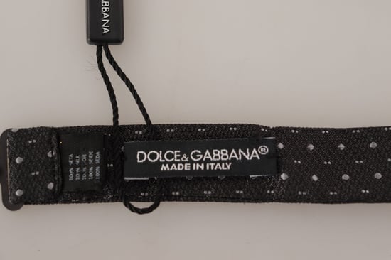 Dolce & Gabbana Gray Polka Dot 100% Silk Neck Papillon Men's Tie