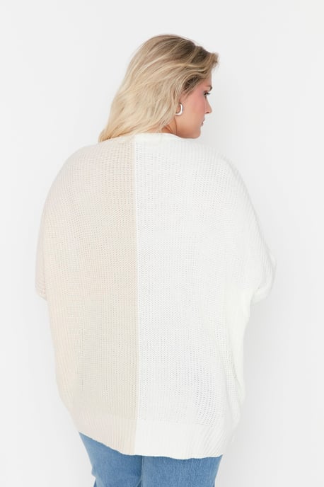 Trendyol Dam Färgglad Block Plus Size Tröja - Image 5