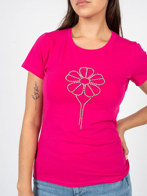 Rebel Queen by Liu Jo T-Shirt Woman's Pink - Image 4