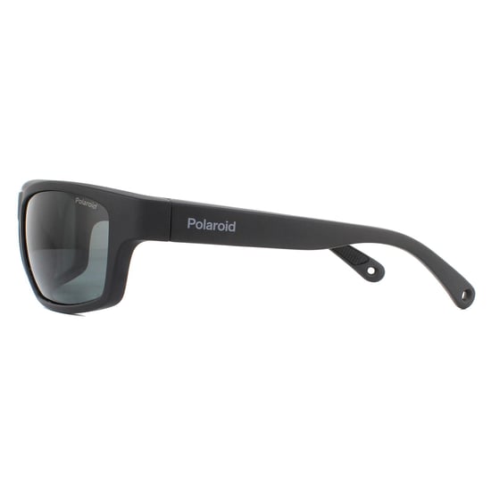 Polaroid Sport Wrap Mens Black Grey Polarized Sunglasses
