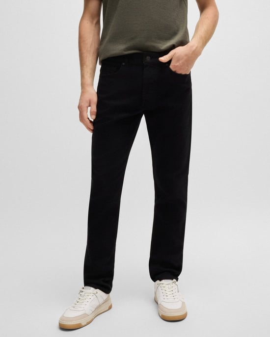 BOSS Orange DELAWARE BO Mens Slim Fit Comfort-Stretch Black Jeans NOS - Image 1
