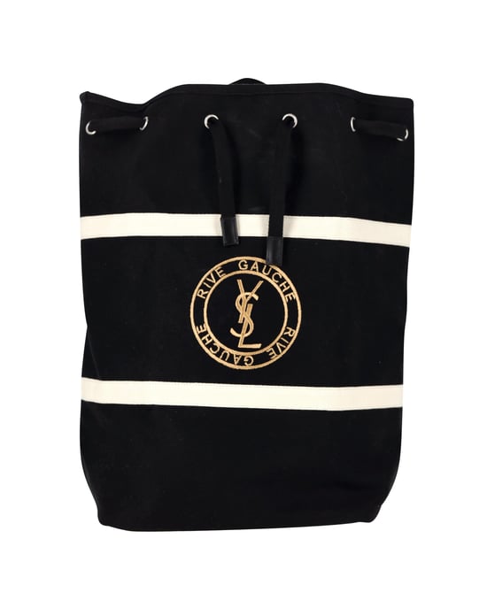Saint Laurent Rive Gauche Backpack in Black Canvas - Image 1