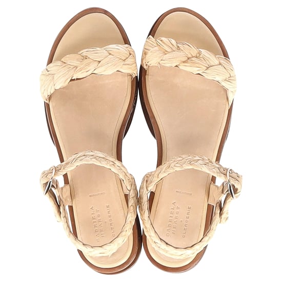 Gabriela Hearst + Clergerie Michael Platform Sandals In Beige Raffia - Image 6