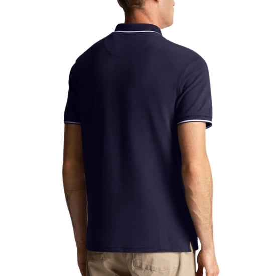 Lyle & Scott marineblauw gecoordineerd logo-poloshirt met korte mouwen - Image 2