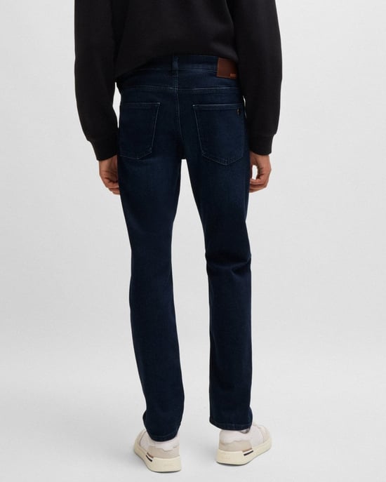 BOSS Orange DELAWARE BO Mannen Slim Fit Comfort-Stretch Donkerblauwe Jeans NOS - Image 4