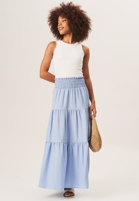 Smocked Tiered Maxi Skirt