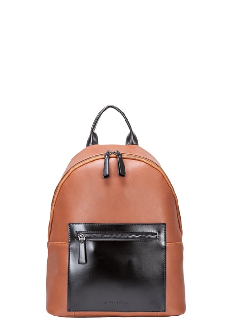 LEATHER TWO-TONE ZIP AROUND BACKPACK