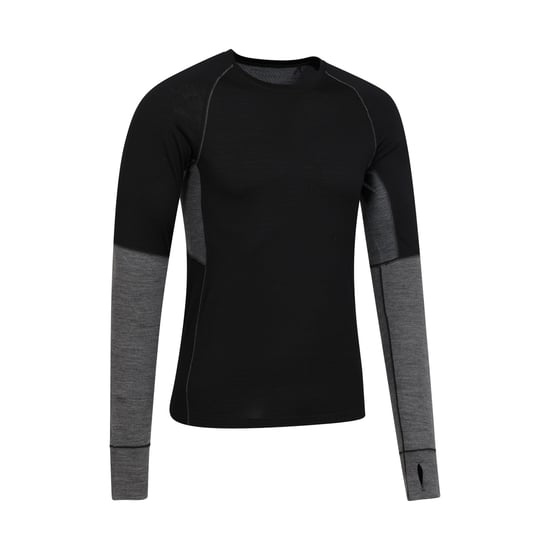 Mountain Warehouse Heren Ultra Merino Wol Ronde Hals Base Layer Top (Zwart) - Image 2