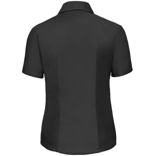 Russell Collectie Dames/Dames Korte Mouw Easy Care Oxford Shirt (Zwart) - Image 2