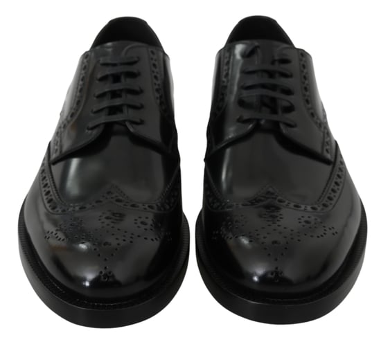 Dolce & Gabbana Zwarte Leren Derby Formele Brogueschoenen - Image 3