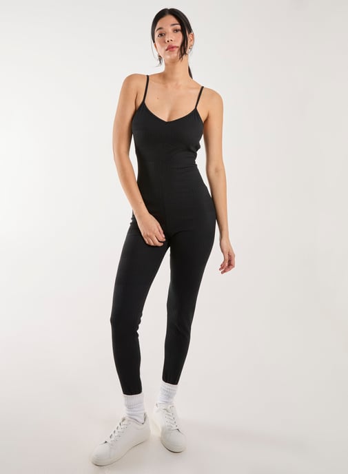 Ribbed Bodycon Unitard All in One