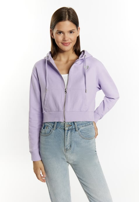 Mymo Bijgesneden hoodie met rits Dames violet - Image 3