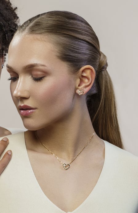 Orphelia 'Ida' Women's 925 Sterling Silver Set: Chain-Pendant + Earrings - Gold SET-7521/G - Image 4