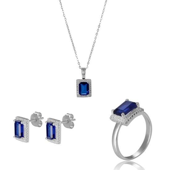 Orphelia 'Enora' Dames 925 Sterling Zilveren Set: Ketting + Oorbellen + Ring - Zilver SET-7425/SA - Image 1