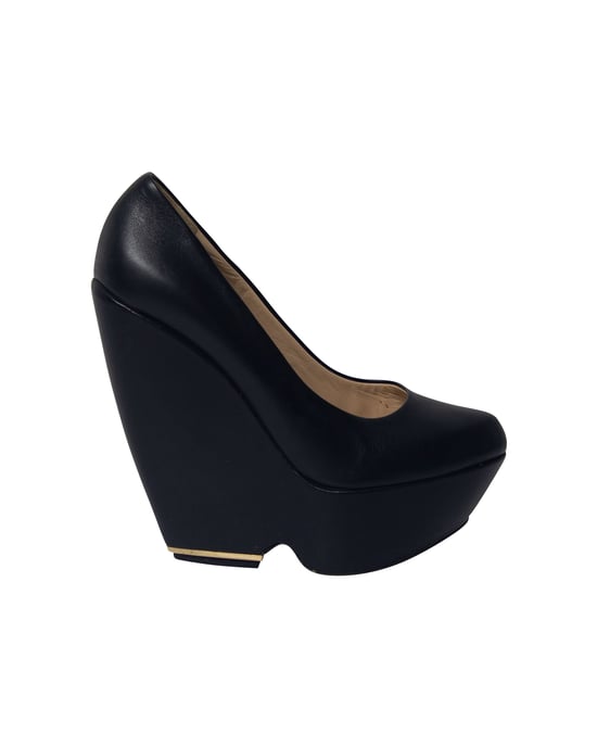 Nicholas Kirkwood Platform Wedge in Black Leather - Image 1