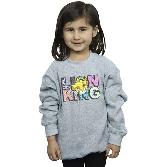 Disney Girls The Lion King Pattern Logo Sweatshirt (Sports Grey)