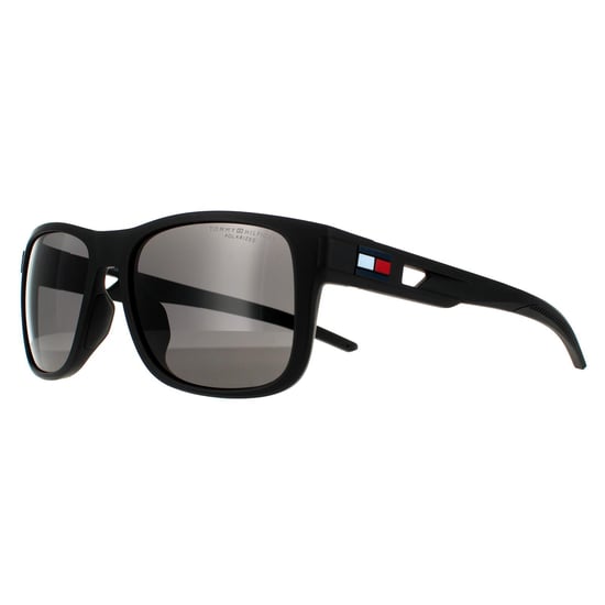 Tommy Hilfiger Wrap Mens Matte Black Grey Polarized Sunglasses - Image 2