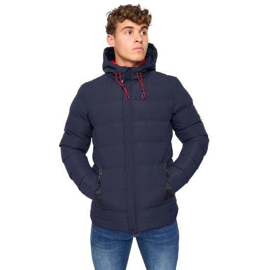 Crosshatch Mens Kampleys Embossed Padded Jacket (Navy) - Image 1