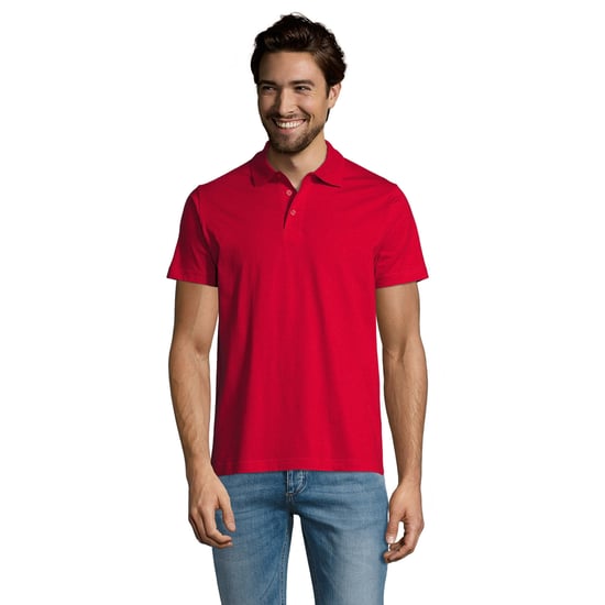 SOLS Heren Prescott Jersey Poloshirt (Rood) - Image 1