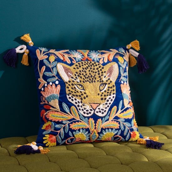 Wylder Tropics Regal Leopard Embroidered Velvet Cushion Cover - Image 6