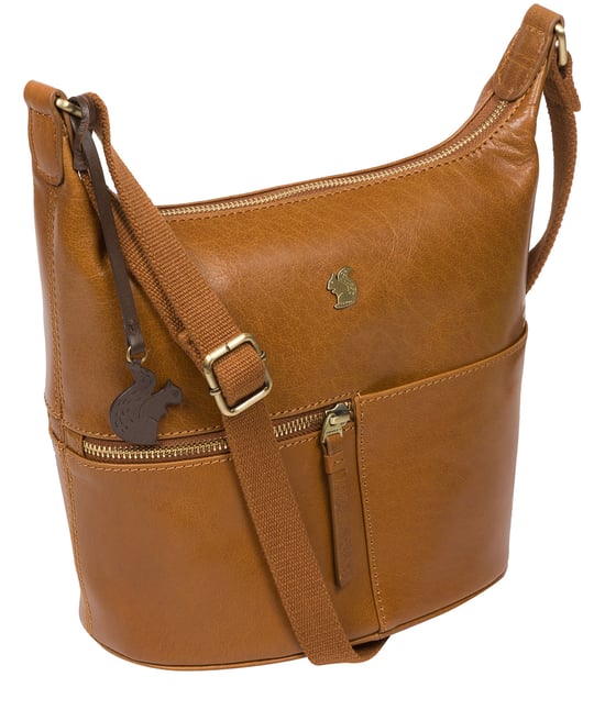Little Kristin' Dark Tan Leather Shoulder Bag