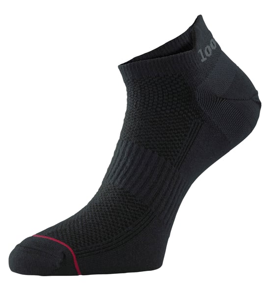 1000 Mile - Mens Ultimate Low Cut Double Layer Moisture Wicking Trainer Socks - Black - Image 1