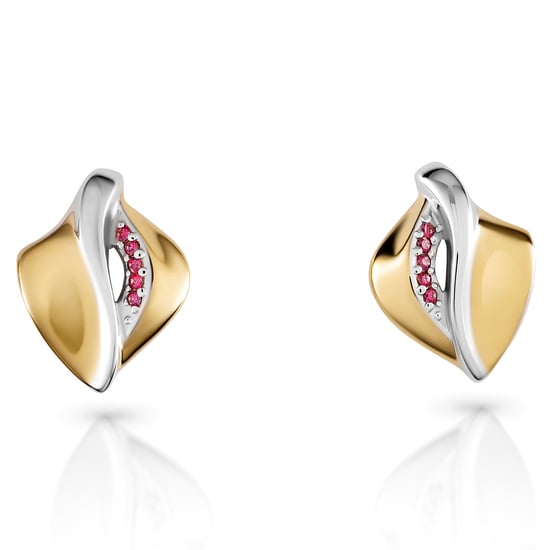 Orphelia 'Anet' Women's 925 Sterling Silver Stud Earrings - Silver/Gold ZO-7520/G
