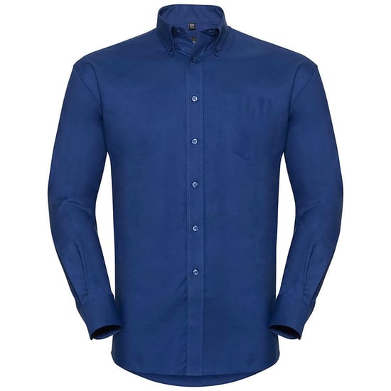 Russell Collection Mens Long Sleeve Easy Care Oxford Shirt (Bright Royal) - Image 1