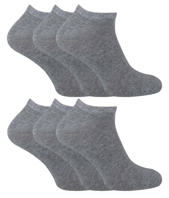 Set van 6 uniseks ademende, katoenrijke sneakersokken - Grijs - Image 1